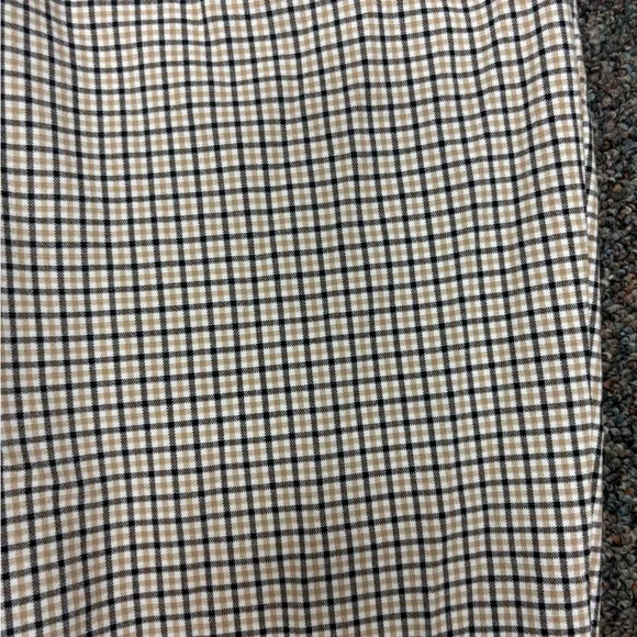 Banana Republic Women’s Size 4 Plaid Pleated Cuff Pant Navy Khaki - Picture 2 of 8